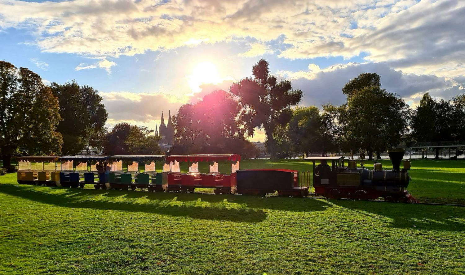 Rhein park and children's train with a railway